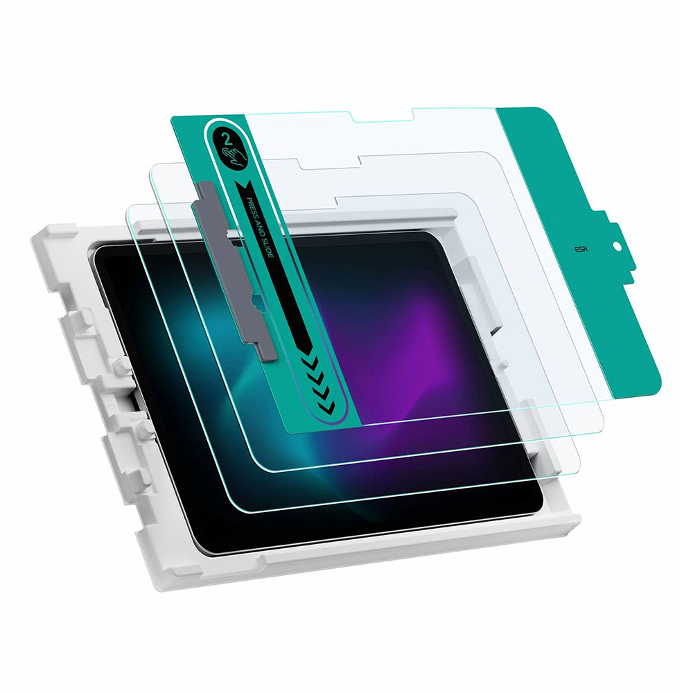 Film de protection d'écran ESR pour Apple iPad Pro 11 (2024), Verre Trempé, Full Glue, Lot de 2 pièces
