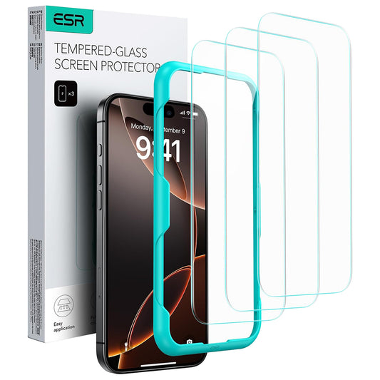 Film de protection d'écran ESR pour Apple iPhone 17 Pro Max, Verre Trempé, Full Glue, Lot de 3 pièces
