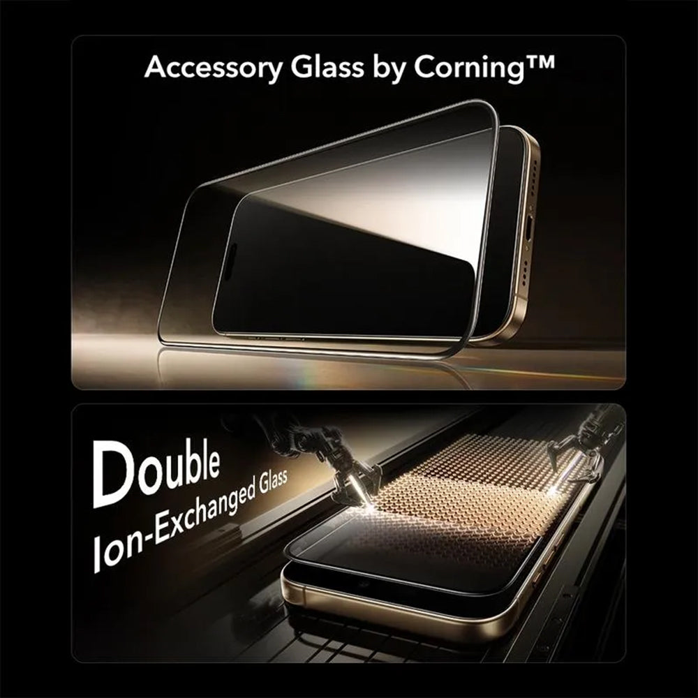 Film de protection d'écran ESR UltraFit Armorite Pro pour Apple iPhone 17 Pro Max, Verre Trempé, Full Glue, Noir