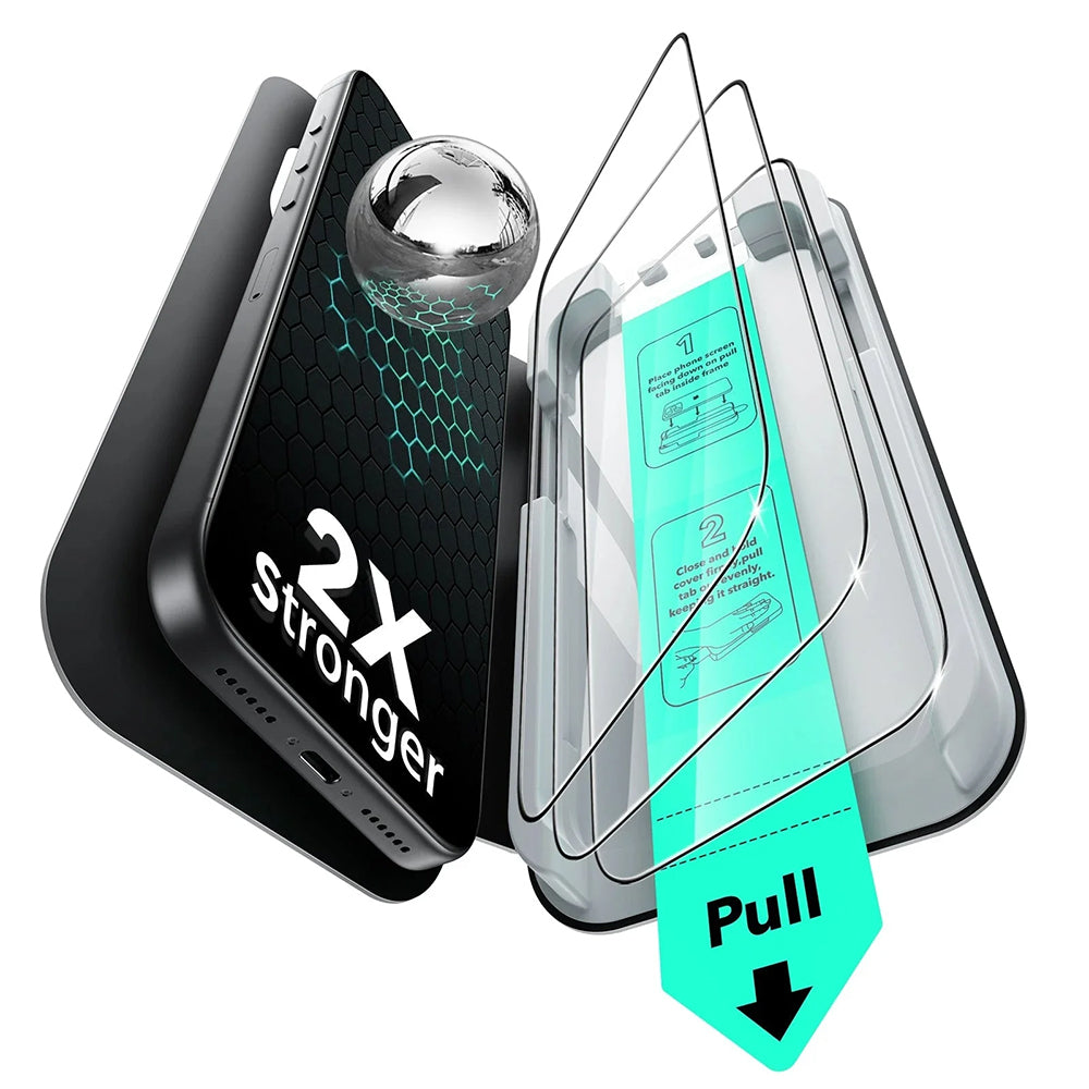 Film de protection écran ESR UltraFit pour Apple iPhone 17 Pro, Verre Trempé, Full Glue, Set de 3 pièces