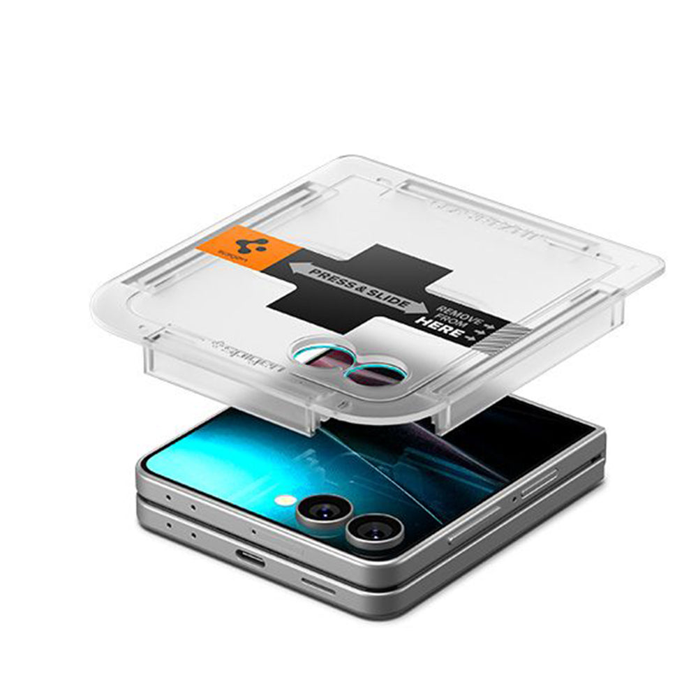 Pellicola Protettiva Esterna Schermo Spigen GlastR EZ FIT per Samsung Galaxy Z Flip7 F766, Vetro Temperato, Full Glue