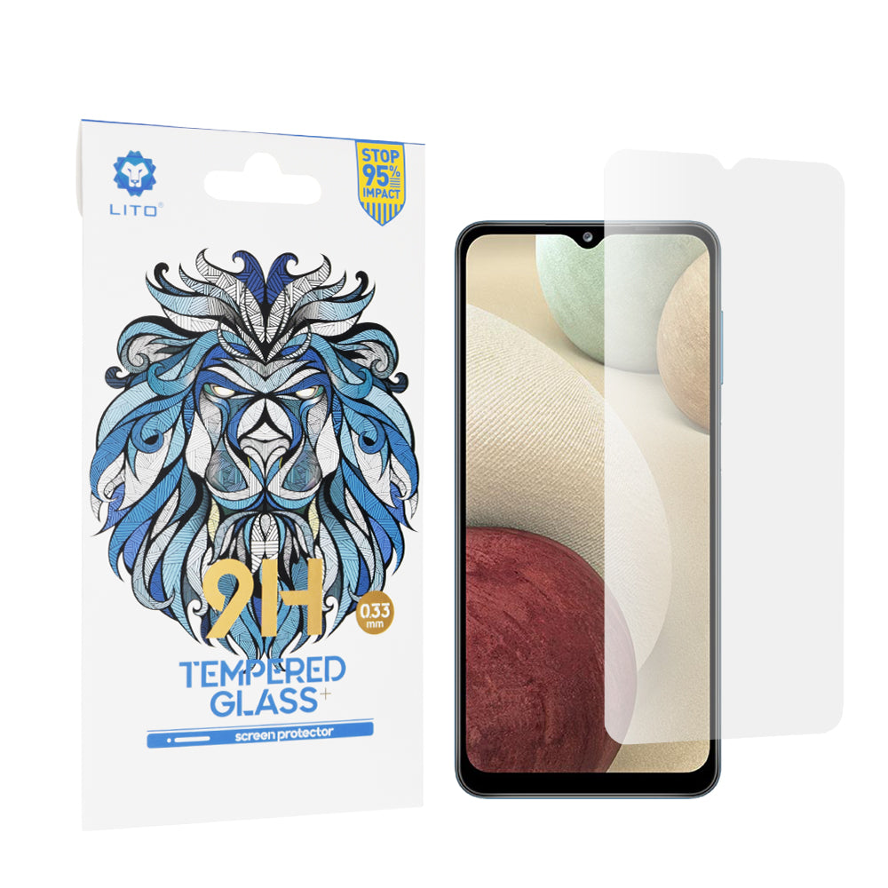 Lito Classic Screen Protector Film for Samsung Galaxy F12 F127 / A12 Nacho A127 / M02 M022 / M12 M127, Tempered Glass, Full Glue, 2.5D