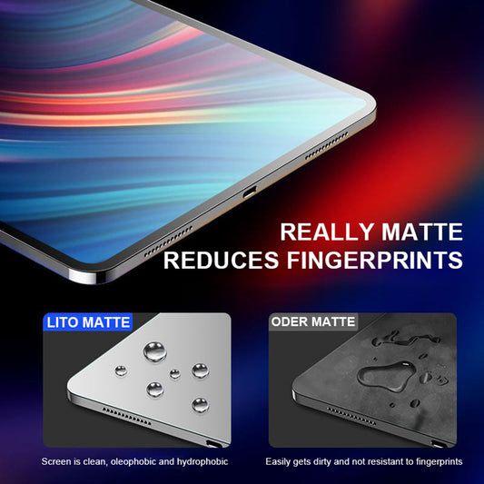 Pellicola protettiva per schermo opaca Lito Classic per Apple iPad Pro 13 (2024), vetro temperato, Full Glue, 2.5D