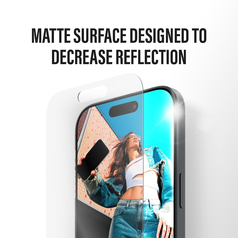 Schutzfolie Matte PanzerGlass Armor EasyAligner für Apple iPhone 17 Pro, gehärtetes Glas, Full Glue