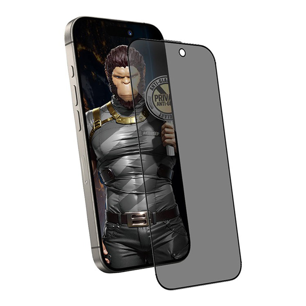 Pellicola protettiva per schermo Matte Privacy Blueo Anti-Peep per Apple iPhone 15 Pro Max, Vetro Temperato, Full Glue