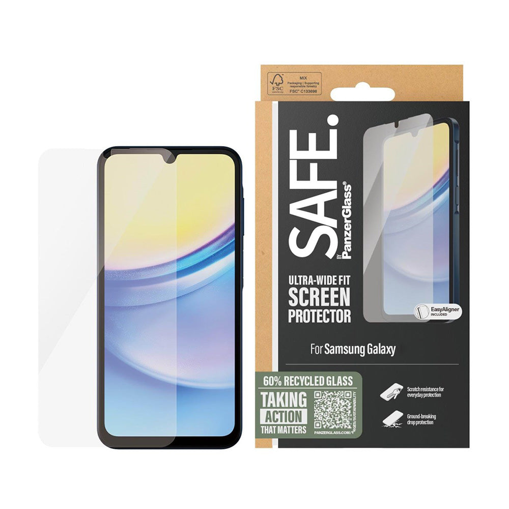 Pellicola Protettiva Schermo PanzerGlass Safe. Ultra-Wide Fit per Samsung Galaxy A17 4G / A17 5G, Vetro Temperato, Full Glue