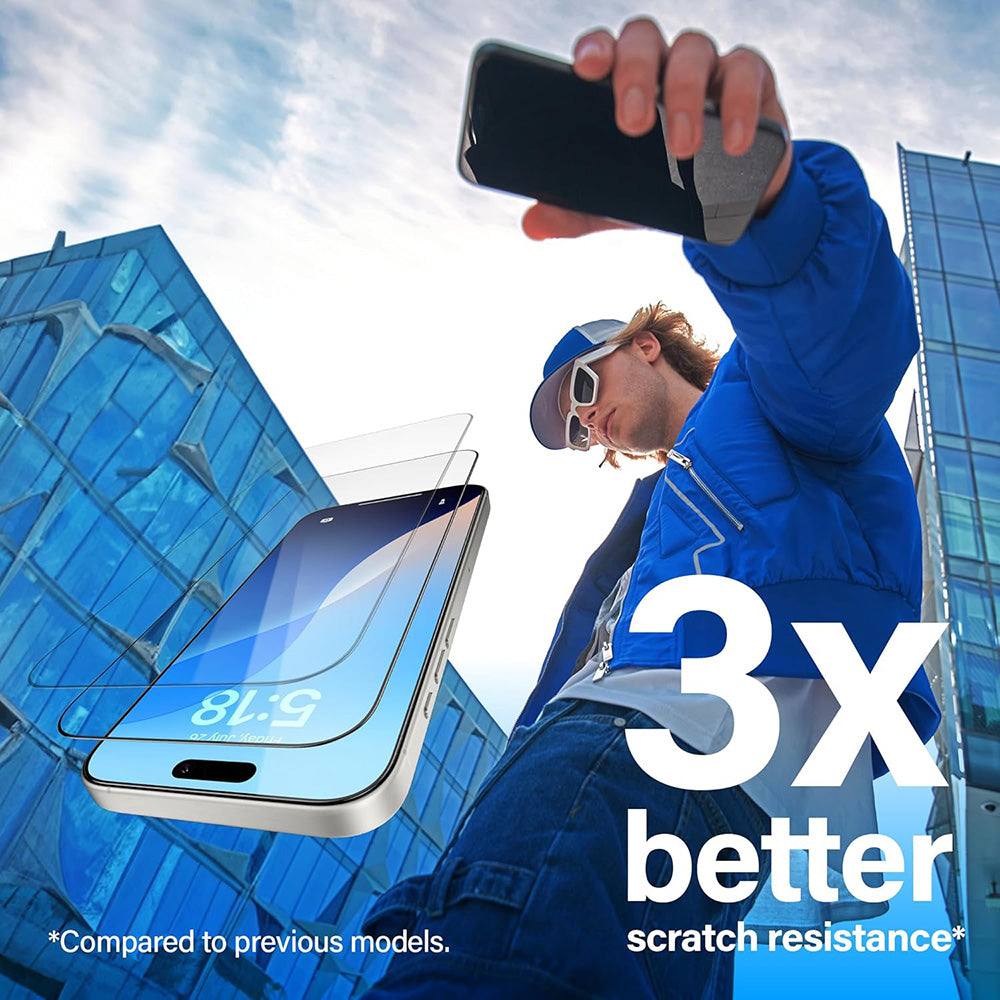 Pellicola Protettiva Schermo PanzerGlass Ultra-Wide Fit Fastfit per Apple iPhone 17 Pro, Vetro Temperato, Full Glue, Nera