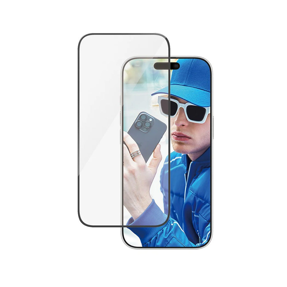 Film de protection d'écran PanzerGlass Ultra-Wide Fit pour Apple iPhone 16 Pro, Verre Trempé, Full Glue, Noir