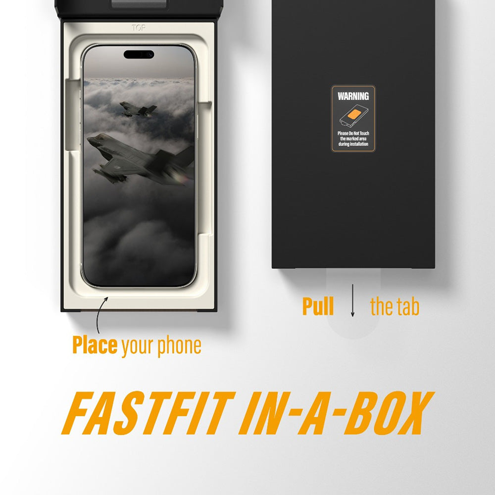 Film de protection d'écran PanzerGlass Ultra-Wide Fit Stealth Fastfit pour Apple iPhone 17 / 16 Pro, Verre Trempé, Full Glue, Noir