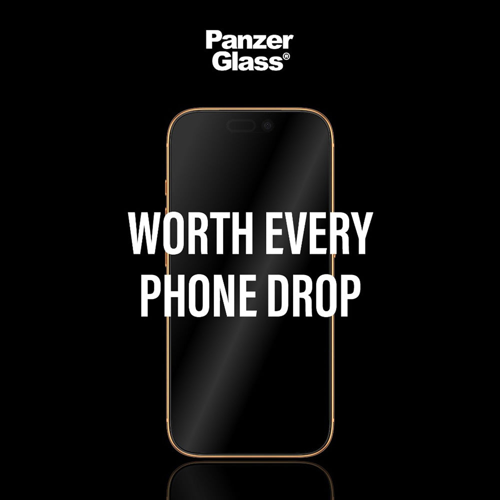 Film de protection d'écran PanzerGlass Ultra-Wide Fit Stealth Fastfit pour Apple iPhone 17 / 16 Pro, Verre Trempé, Full Glue, Noir