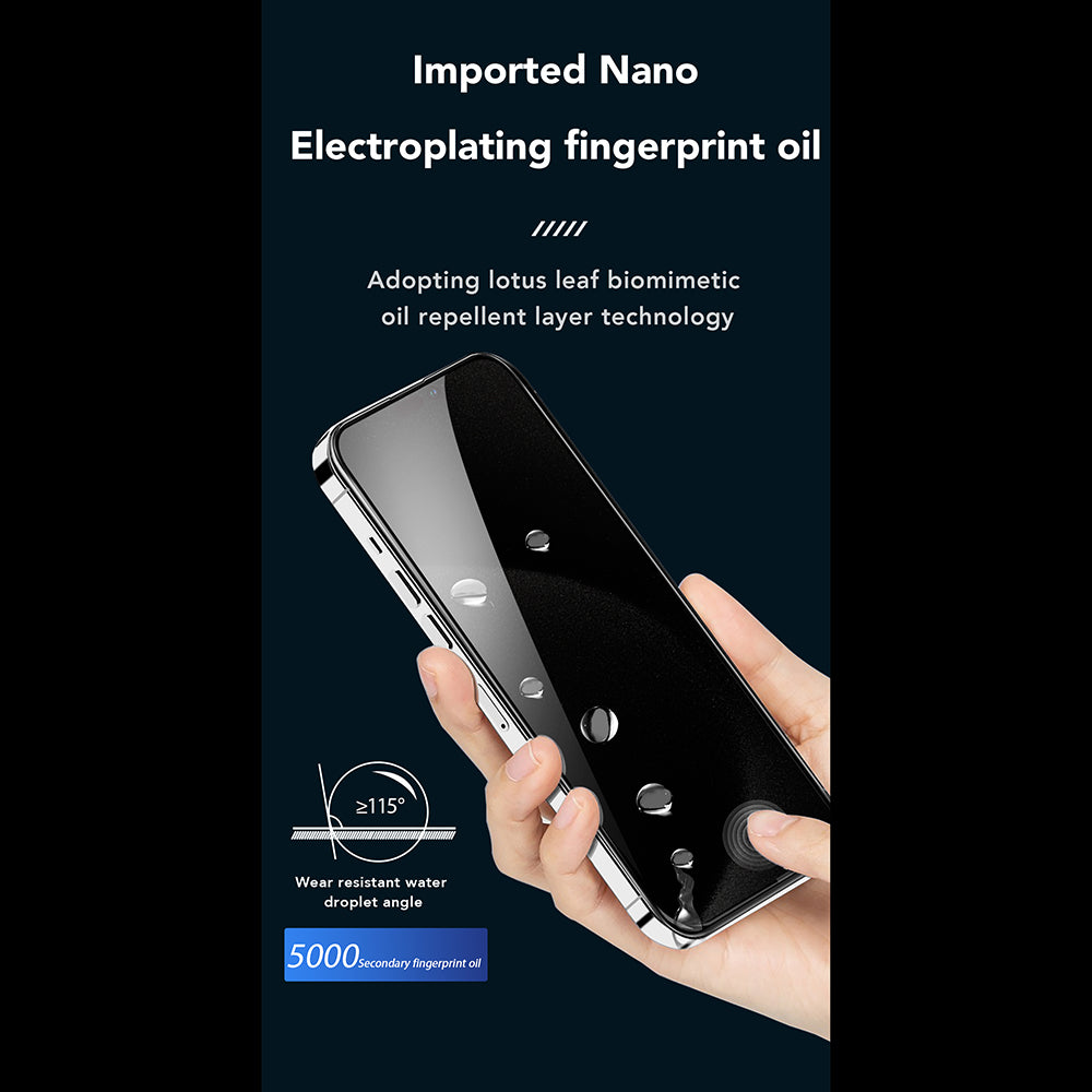 Pellicola protettiva per schermo Privacy Anank 1X Rinforzata 360 per Apple iPhone 17e / 16e / 14 / 13 Pro, Vetro Temperato, Colla Completa, 2.5D
