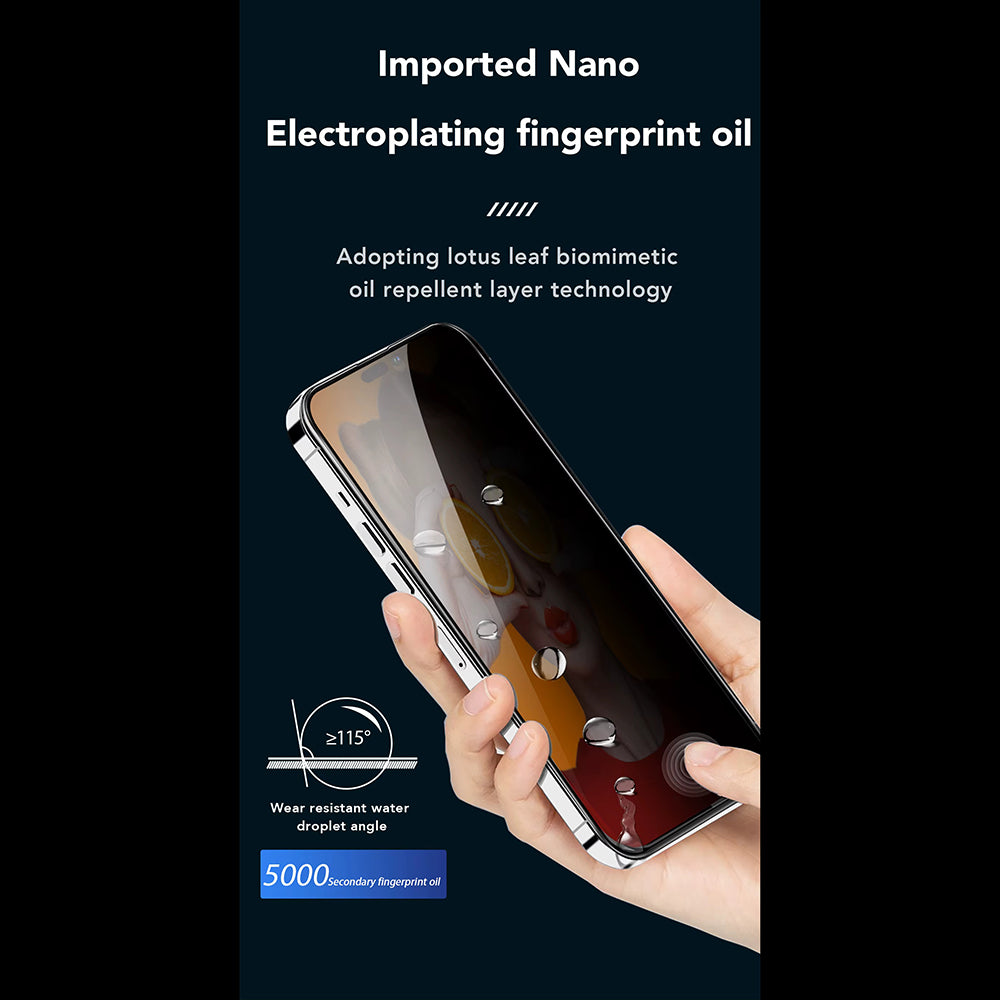 Pellicola protettiva per schermo Privacy Anank 3X Rinforzata per Apple iPhone 16 Pro Max, Vetro Temperato, Colla Totale, 2.5D