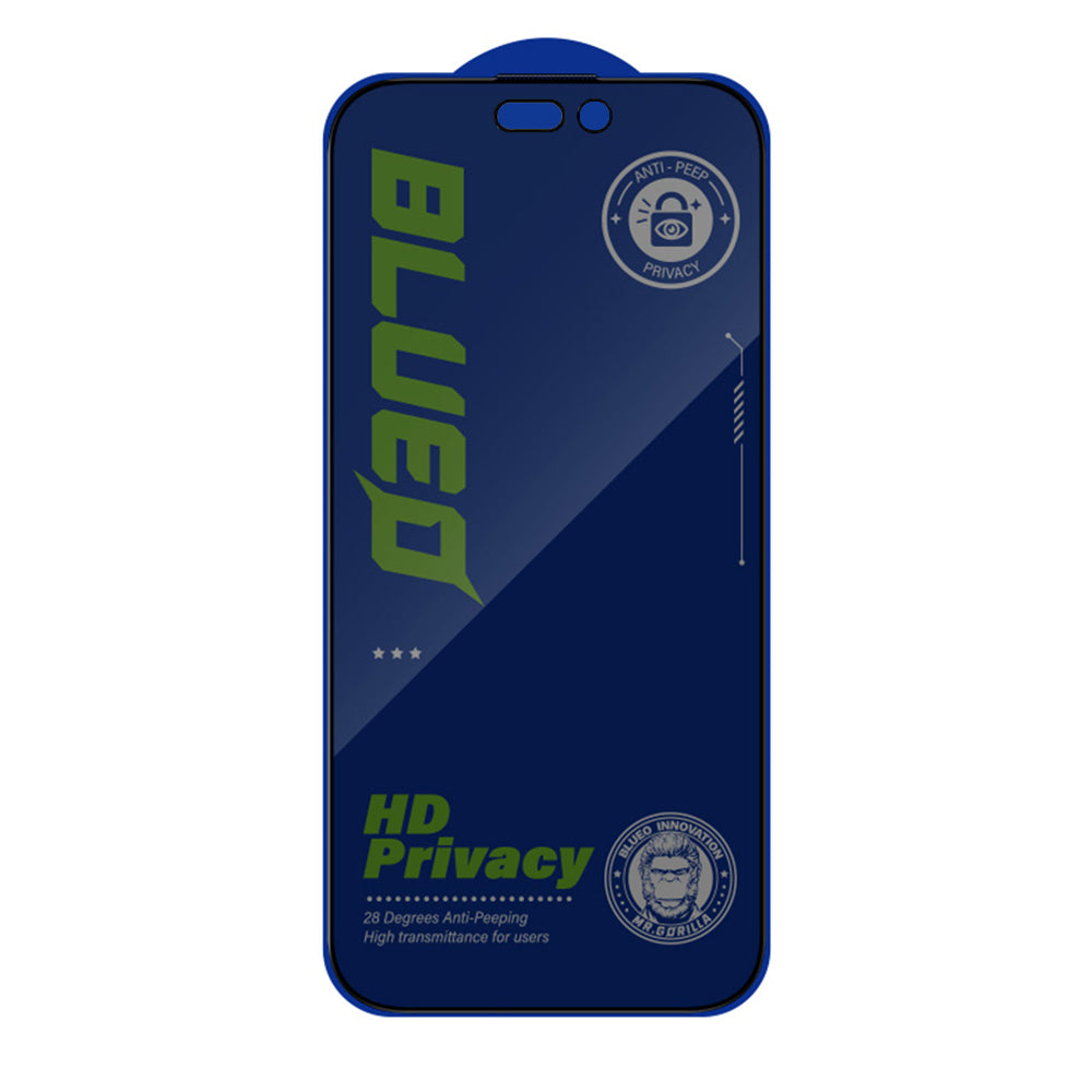 Film de protection d’écran Privacy Blueo Anti-Peep pour Apple iPhone 18 Pro Max, verre trempé, adhésif intégral, lot de 5 pièces