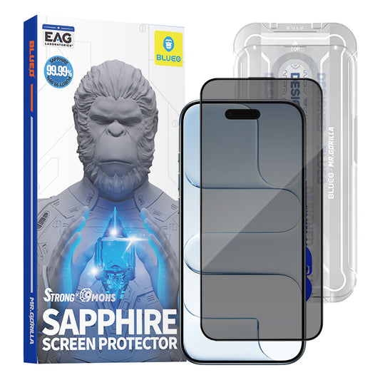 Pellicola Protettiva Schermo Privacy Blueo Sapphire Applicator Pro per Apple iPhone 17 Air, Vetro Temperato, Full Glue