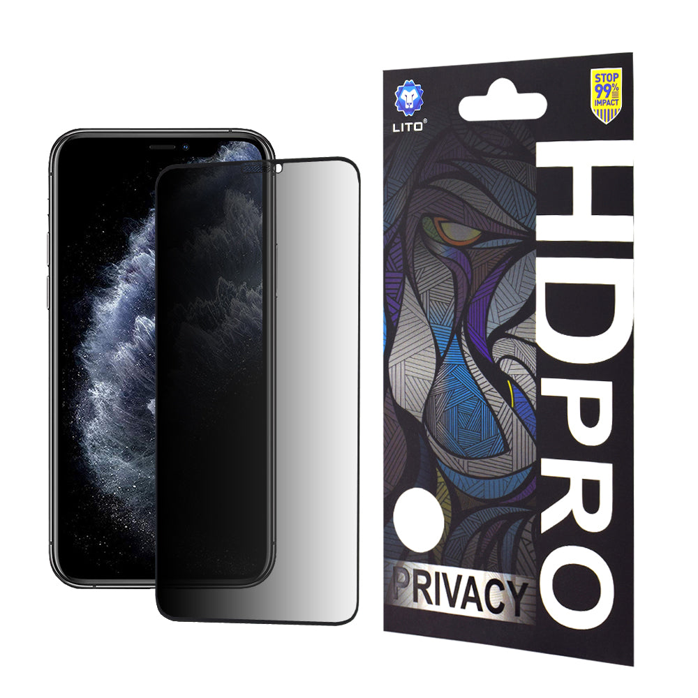 Pellicola Protettiva Schermo Privacy Lito HD Pro per Apple iPhone 11 Pro Max / XS Max, Vetro Temperato, Full Glue