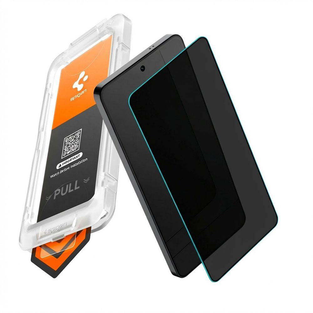 Spigen GlastR EZ FIT Pro HD Privacy Screen Protector for Samsung Galaxy S26 Plus S947, Tempered Glass, Full Glue AGL11087
