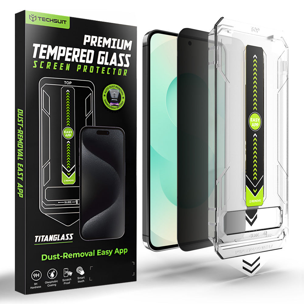 Pellicola Protettiva Schermo Privacy Techsuit TitanGlass CrystalHD per Samsung Galaxy S26 Plus, Vetro Temperato, Full Glue