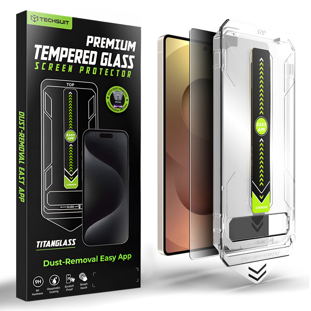 Pellicola protettiva Schermo Privacy Techsuit TitanGlass CrystalHD per Samsung Galaxy S26 Ultra S948, Vetro Temperato, Full Glue