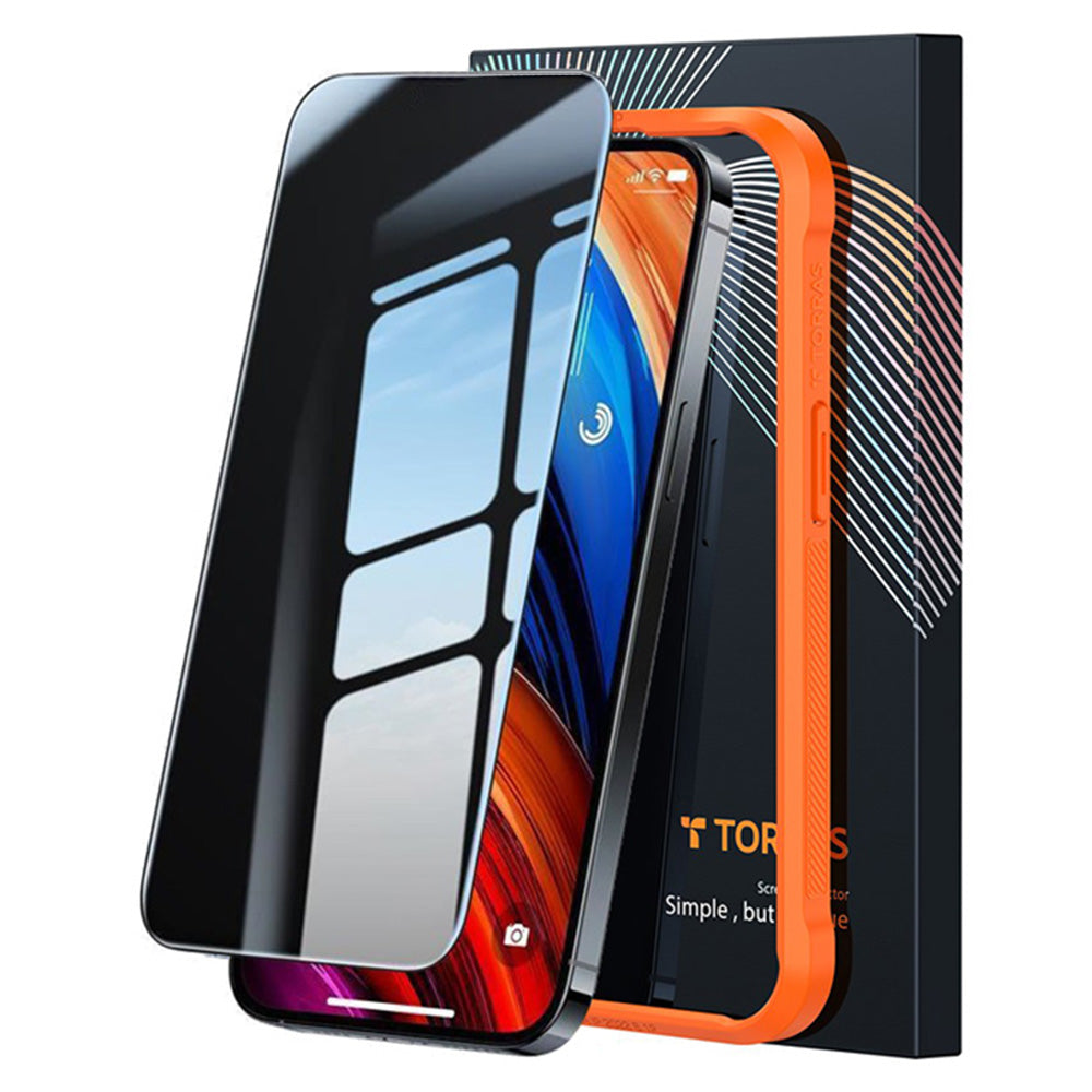 Pellicola Protettiva Schermo Privacy Torras GlassGo Epic per Apple iPhone 15 Pro Max, Vetro Temperato, Full Glue