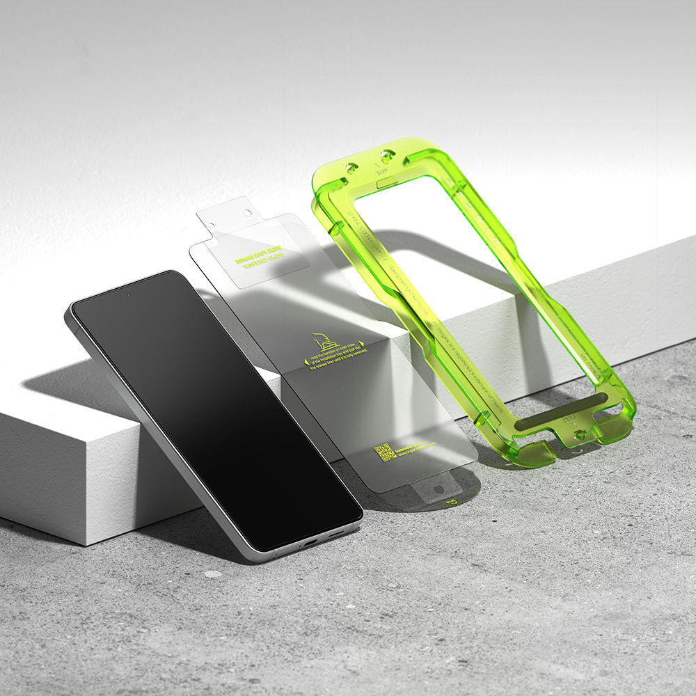 Schutzfolie Ringke Easy Slide für Samsung Galaxy S26 S942, gehärtetes Glas, Vollkleber, Set mit 2 Stück