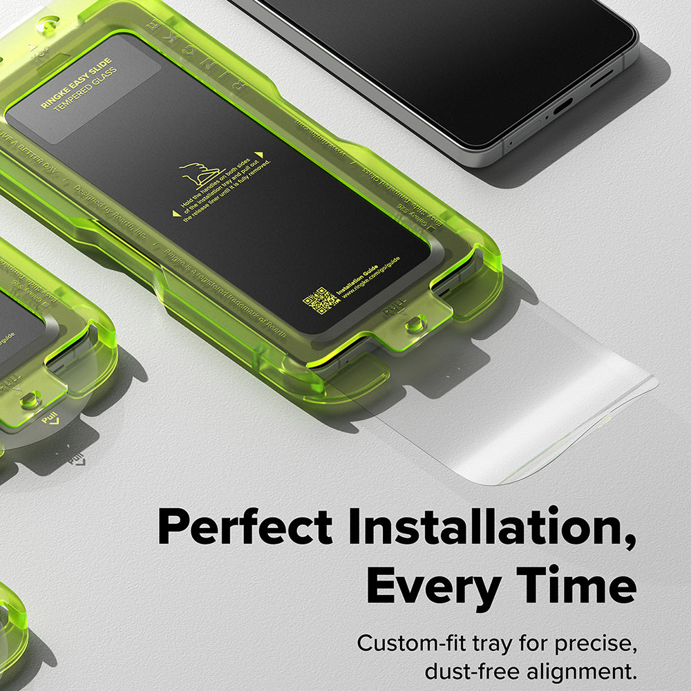 Schutzfolie Ringke Easy Slide für Samsung Galaxy S26 S942, gehärtetes Glas, Vollkleber, Set mit 2 Stück