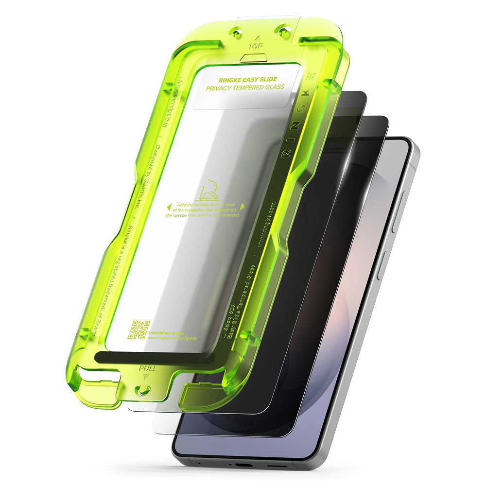 Pellicola Protettiva Schermo Ringke Easy Slide per Samsung Galaxy S26 S942, Vetro Temperato, Full Glue, Set 2 pezzi, Nera