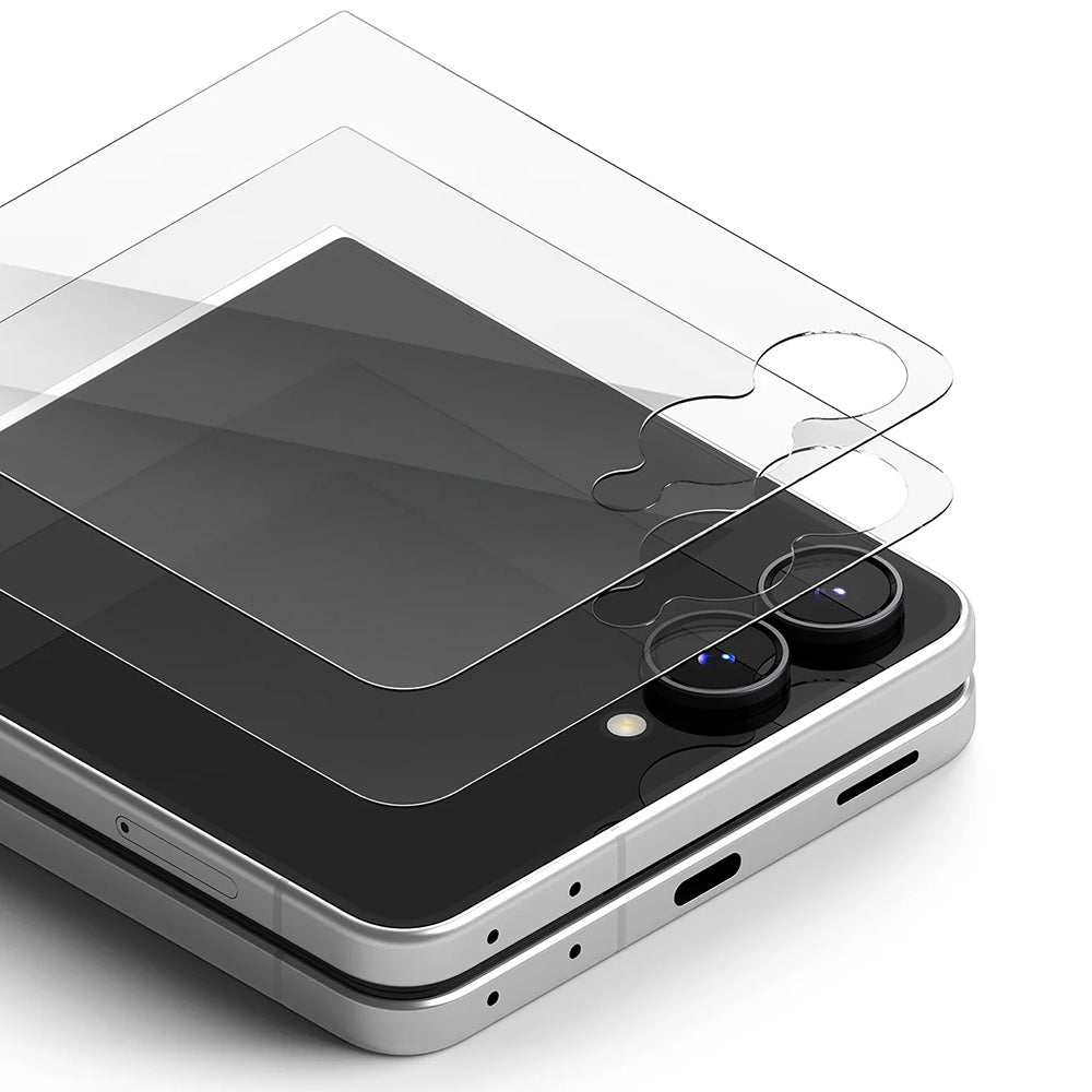 Film de protection écran extérieur Ringke Pro pour Samsung Galaxy Z Flip8 F776, Verre trempé, Collage complet, Lot de 2 pièces