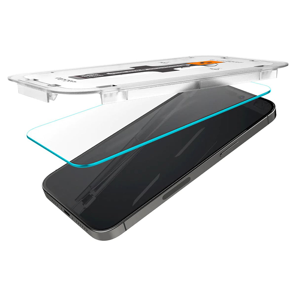 Film de protection écran Spigen GlastR EZ FIT pour Apple iPhone 14 Pro, Verre Trempé, Full Glue, Lot de 2 pièces