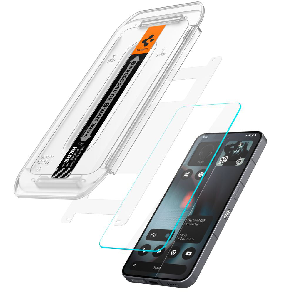 Film de protection écran Spigen GlastR EZ FIT pour Nothing Phone (3), Verre Trempé, Full Glue, Set 2 pièces AGL10165