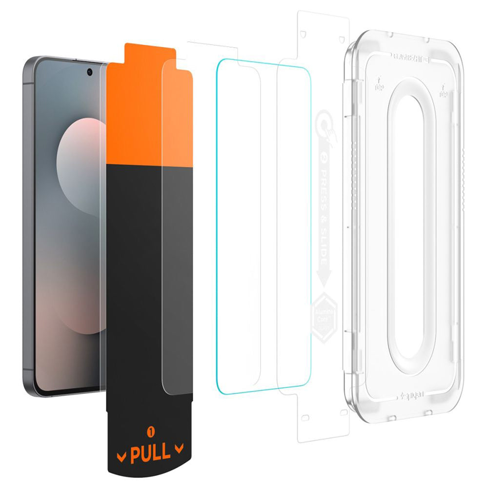 Pellicola Protettiva Schermo Spigen GlastR EZ FIT Pro HD per Samsung Galaxy S25 FE, Vetro Temperato, Full Glue AGL10203