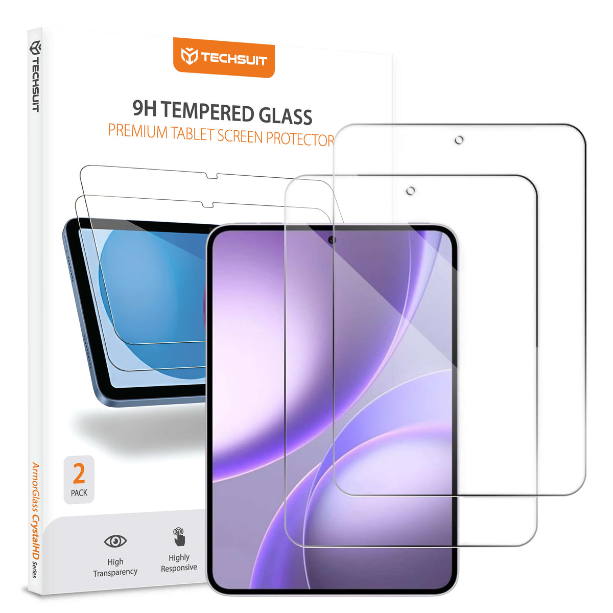 Pellicola protettiva per schermo Techsuit ArmorGlass CrystalHD per Oppo Pad Mini, vetro temperato, adesivo completo, set da 2 pezzi