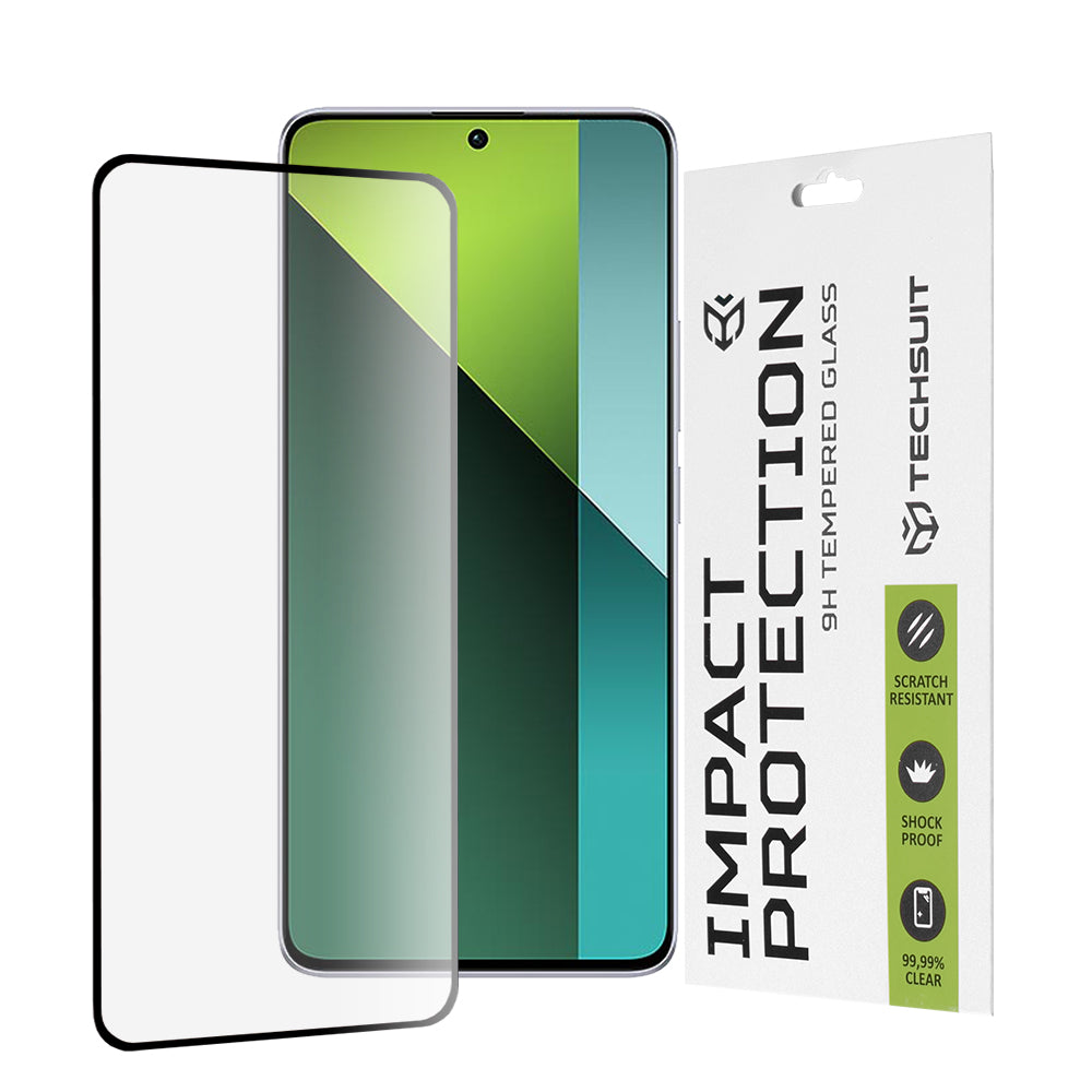 Film de protection d'écran Techsuit pour Xiaomi Poco X6 / Redmi Note 13 Pro 5G, Verre trempé, Full Glue, 111D, Noir