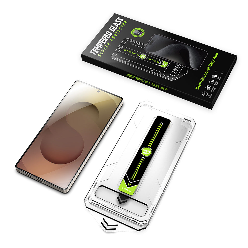 Pellicola protettiva per schermo Techsuit TitanGlass CrystalHD per Samsung Galaxy S25 S931 / S24 S921, Vetro temperato, Full Glue, Set da 2 pezzi