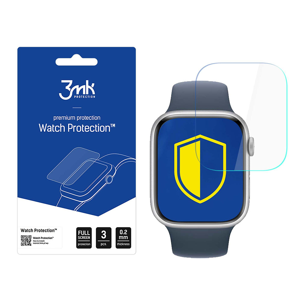 Pellicola Protettiva 3MK Arc per Apple Watch Series 11 46mm, Set 3 pezzi, Plastica