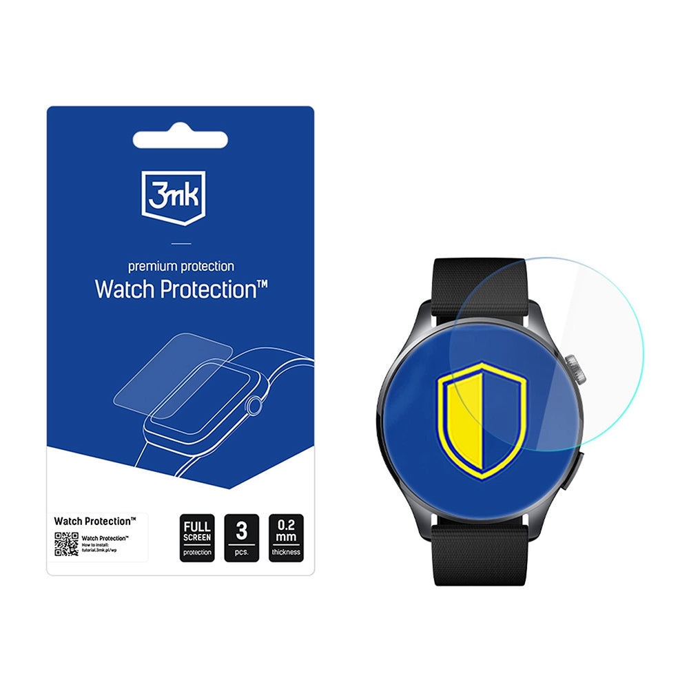 Pellicola Protettiva 3MK Arc per Xiaomi Watch 5, Set 3 pezzi, Plastica