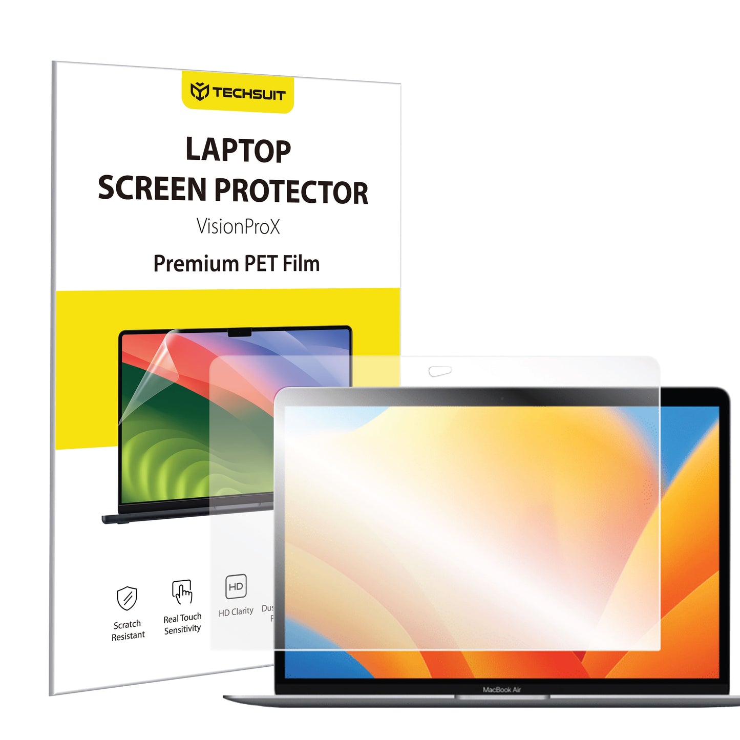 Film de protection d'écran anti-lumière bleue Techsuit VisionProX pour Apple MacBook Air 13 pouces (2020) / (2018) / (2017), Plastique
