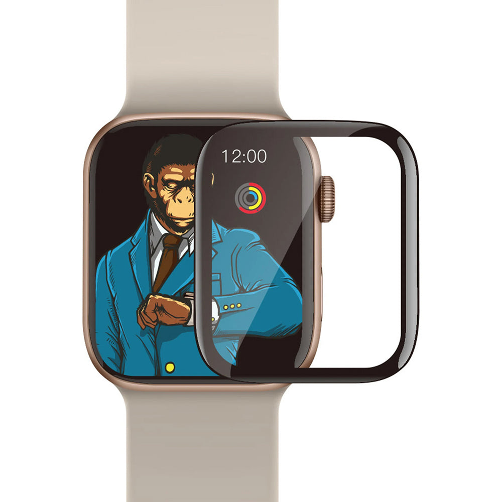Pellicola Protettiva Blueo High Molecule per Apple Watch 8 / 7 Serie 41mm, Vetro Temperato, Nero