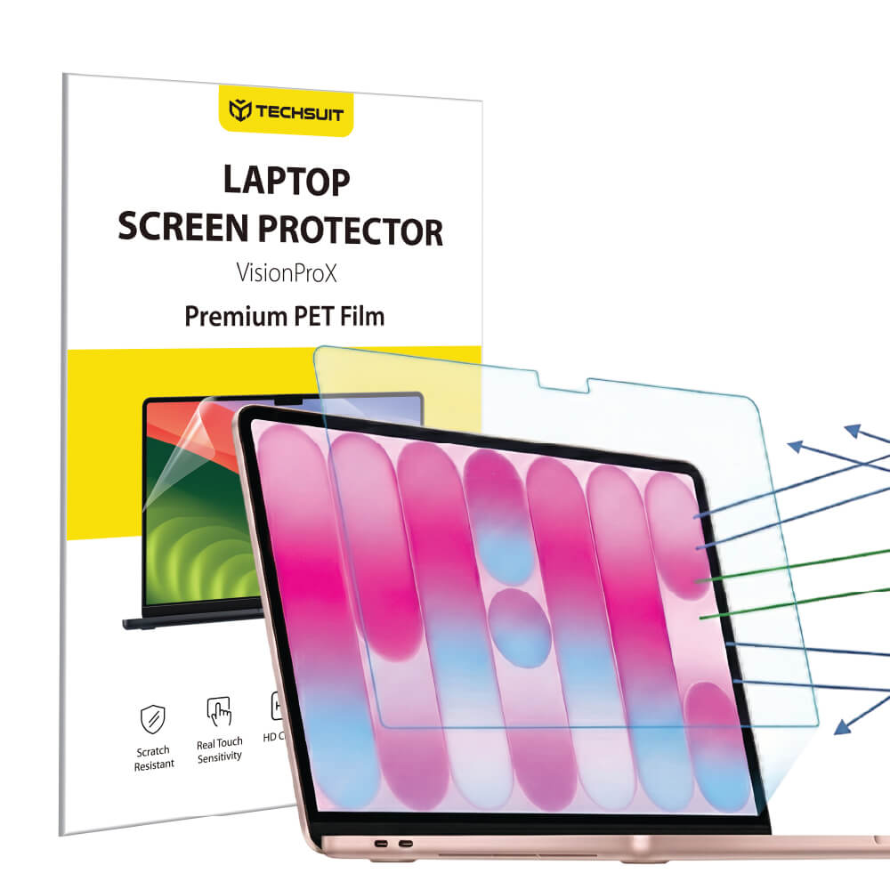 Film de protection d'écran anti-lumière bleue Techsuit VisionProX pour Apple MacBook Neo 13 pouces, plastique
