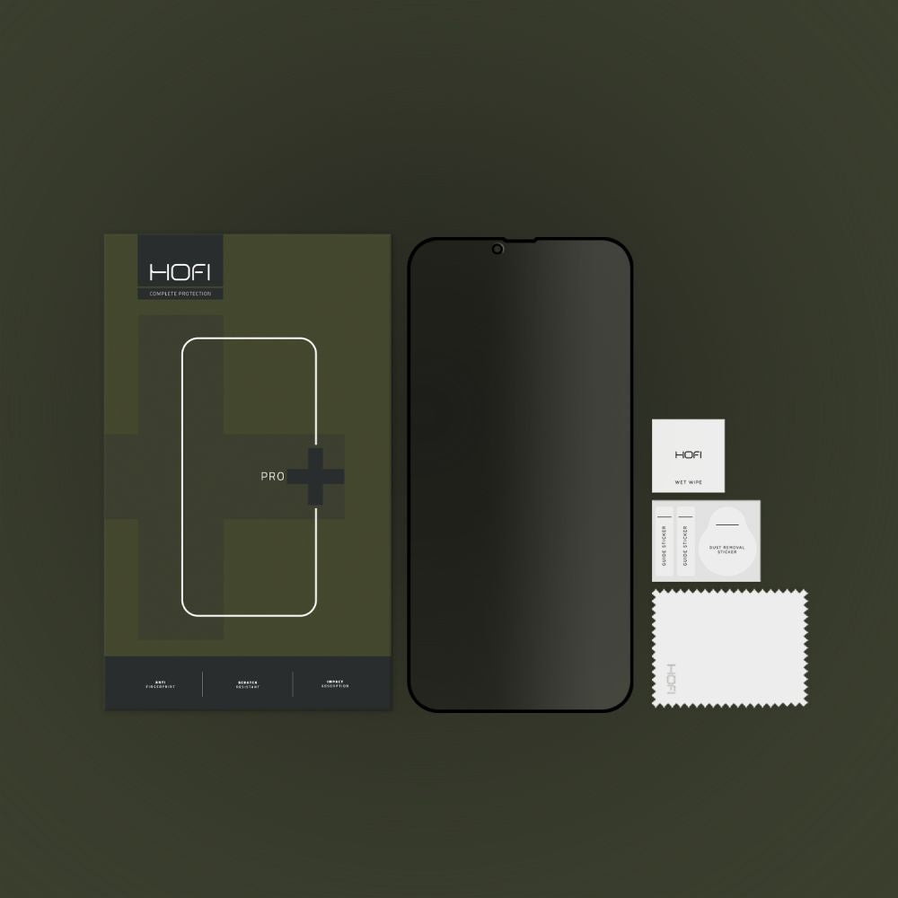 Pellicola Protettiva Schermo Privacy HOFI PRO+ per Apple iPhone 17e / 16e / 14 / 13 Pro, Vetro Temperato, Full Glue