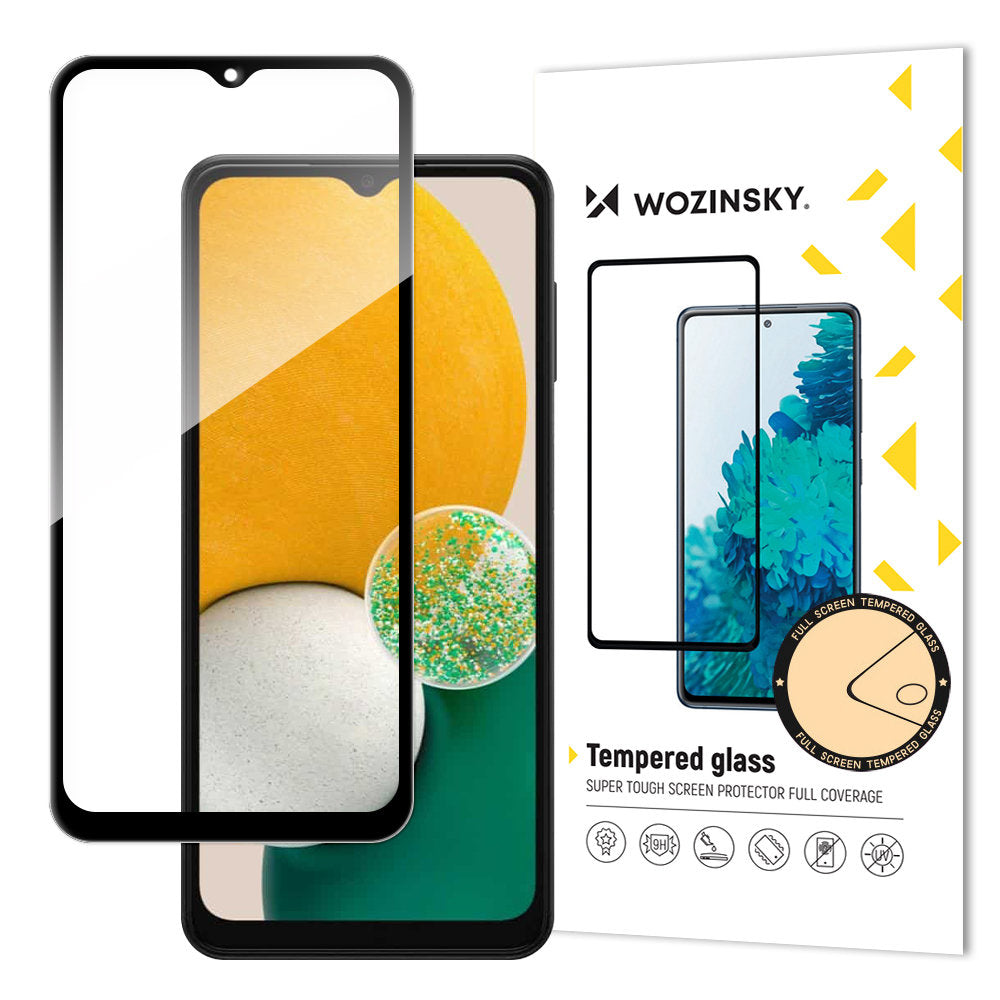 Film de protection d'écran WZK pour Samsung Galaxy A13 A137 / A13 A135 / A13 5G A136, Verre Trempé, Full Glue, Noir