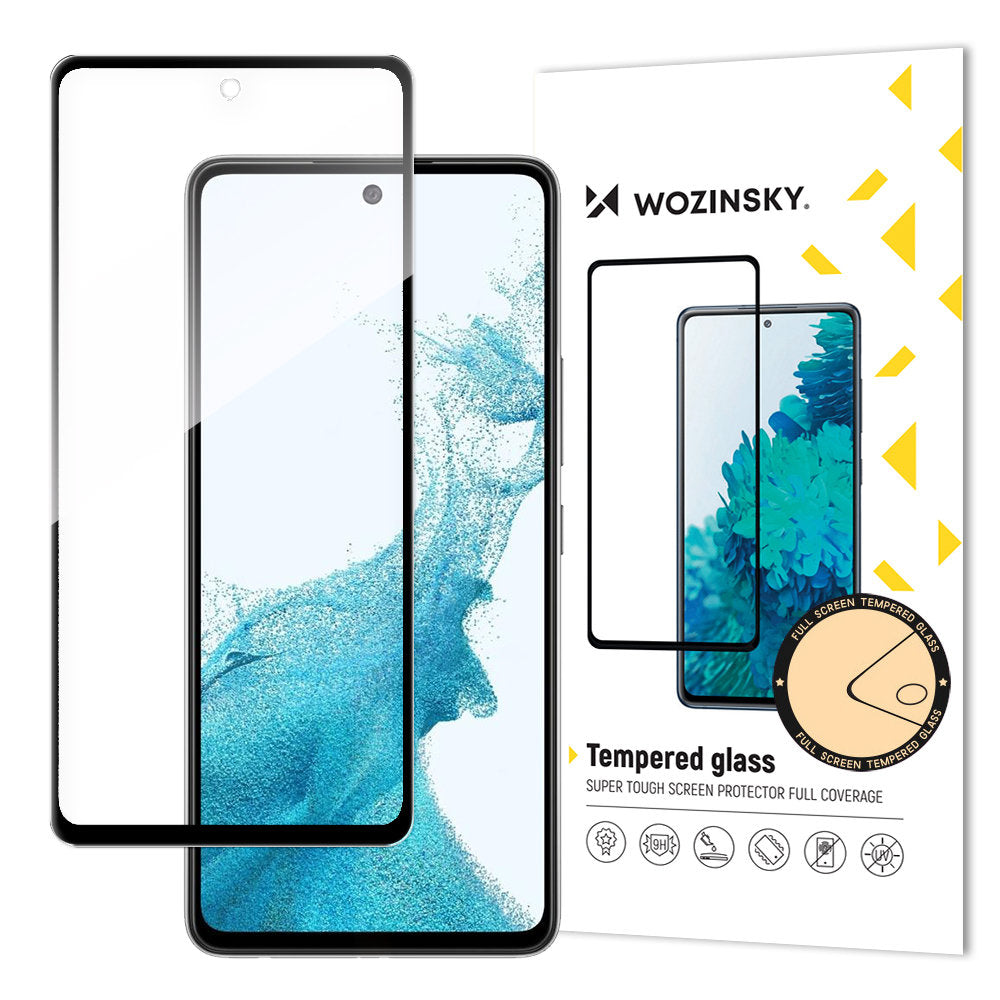 Pellicola Protettiva Schermo WZK per Samsung Galaxy A53 5G A536, Vetro Temperato, Full Glue, Nera