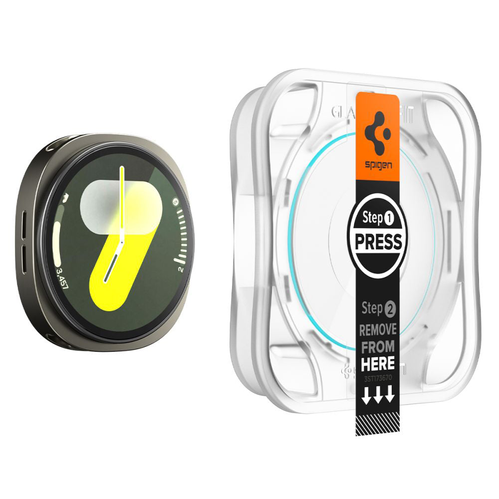 Pellicola Protettiva Spigen GlastR EZ FIT per Samsung Galaxy Watch8 40mm, Set 2 pezzi, Vetro Temperato AGL09876
