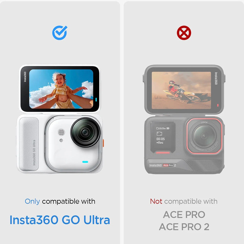 Film de Protection d'Écran Spigen GlastR Slim pour Insta360 Go Ultra, Verre Trempé, Set de 2 pièces AGL11171