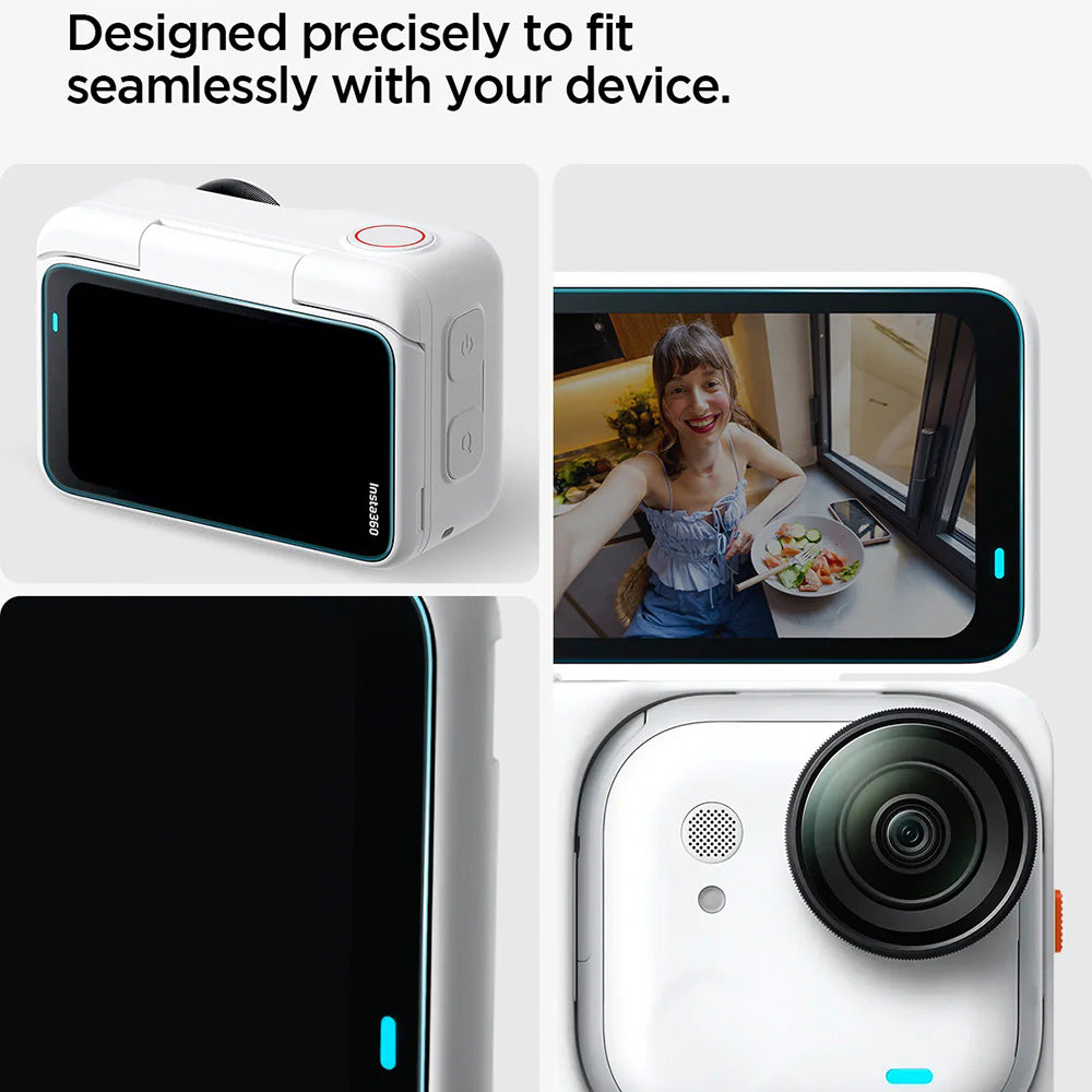 Film de Protection d'Écran Spigen GlastR Slim pour Insta360 Go Ultra, Verre Trempé, Set de 2 pièces AGL11171
