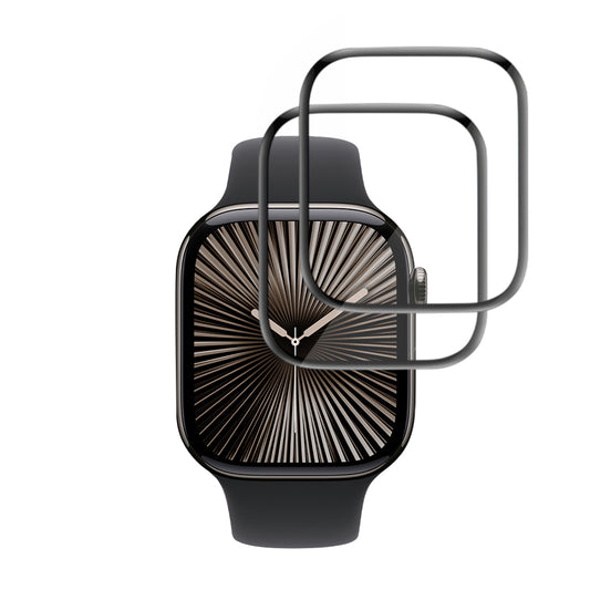 Pellicola Protettiva Techsuit Nano Flex per Apple Watch Series 10 / 11 42mm, Set 2 pezzi, Plastica, Nera
