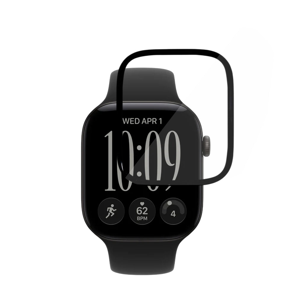 Film de protection Techsuit Nano Flex pour Apple Watch Series 12 46mm, Lot de 2 pièces, Plastique, Noir