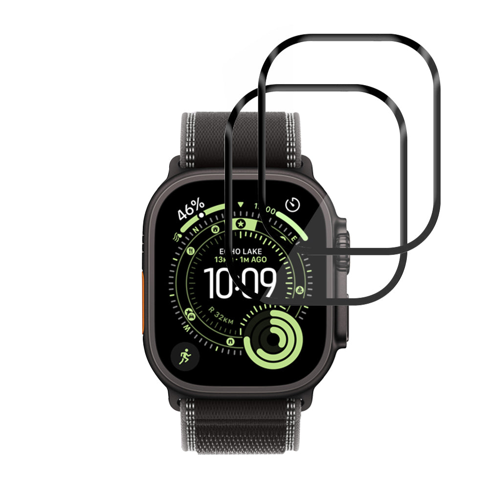Film de protection Techsuit Nano Flex pour Apple Watch Ultra Series, Set de 2 pièces, Plastique, Noir