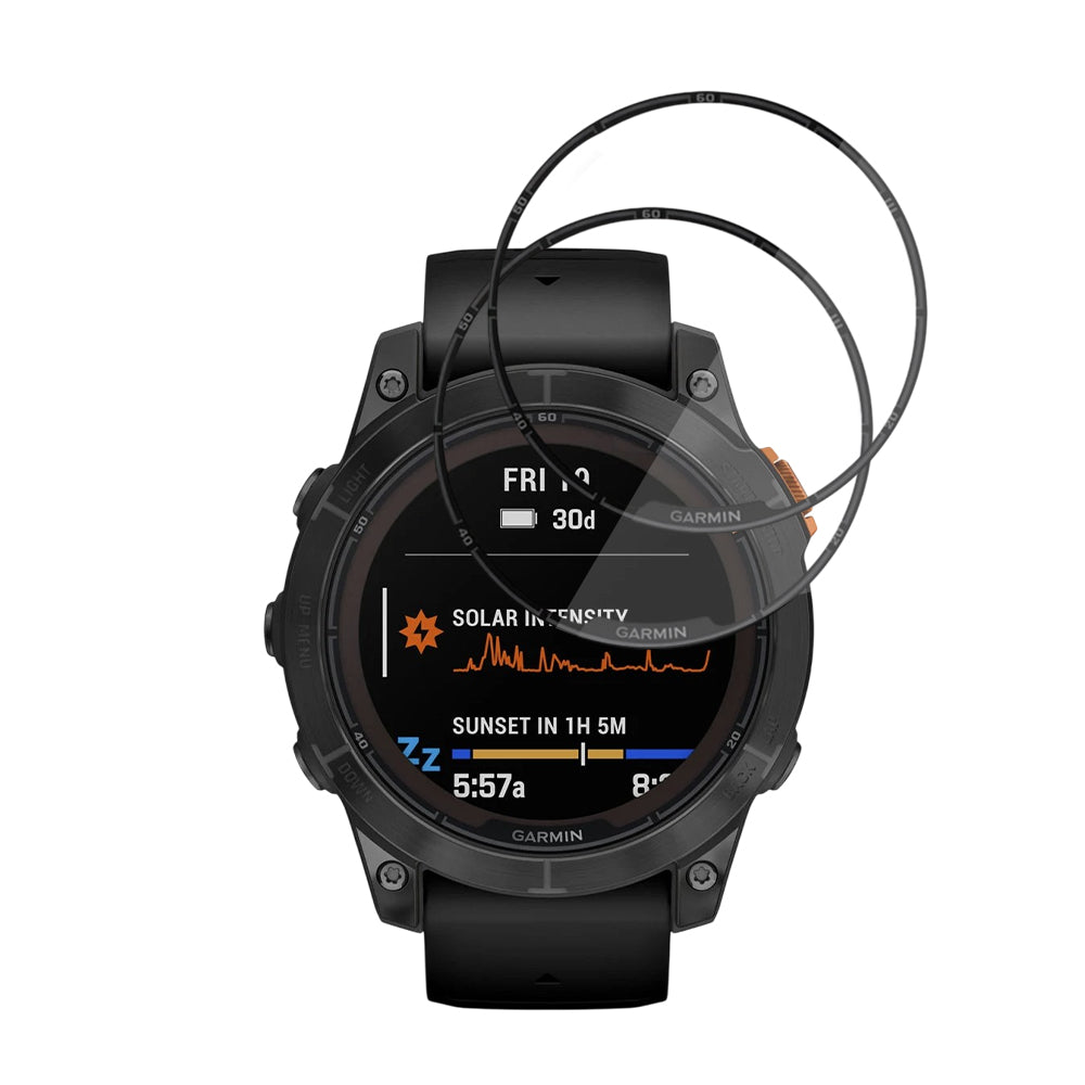 Film de protection Techsuit Nano Flex pour Garmin Fenix 7 Pro Solar, Set de 2 pièces, Plastique, Noir