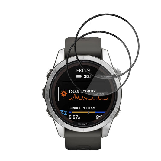 Schutzfolie Techsuit Nano Flex für Garmin Fenix 7S Pro Solar, Set mit 2 Stück, Kunststoff, Schwarz