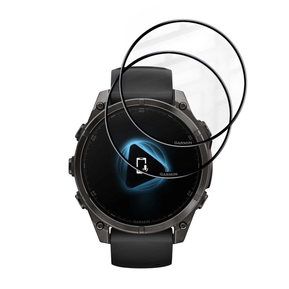 Film de protection Techsuit Nano Flex pour Garmin Fenix 8 Pro 47mm / 8 47mm, Set de 2 pièces, Plastique, Noir